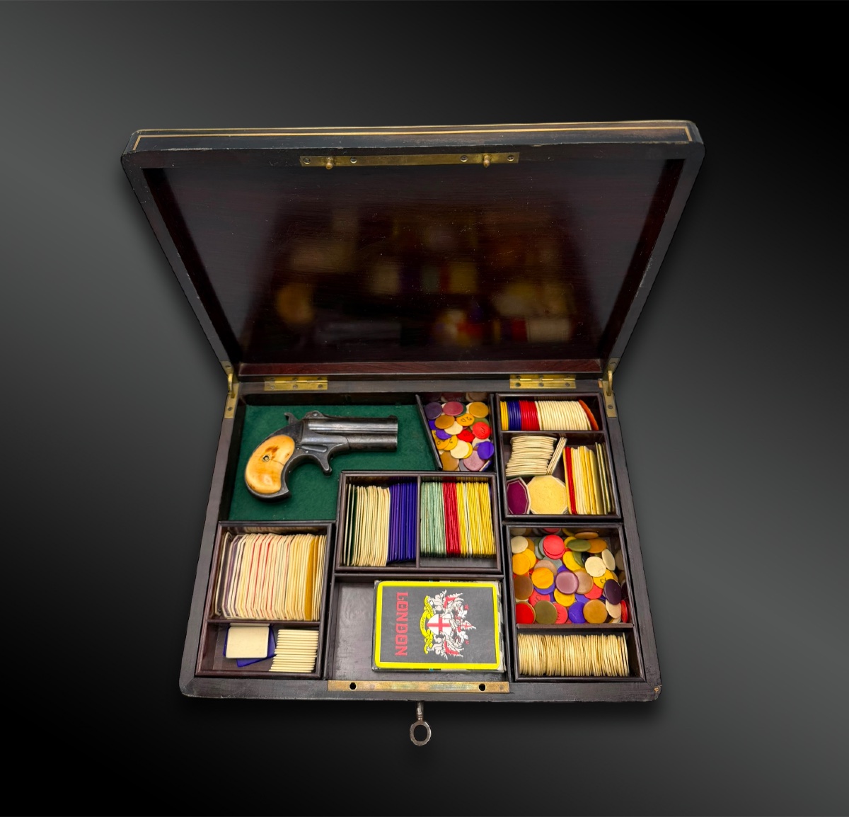 Player's Box With Pistol Remington Deringer Over Under Model N°3 - United States
