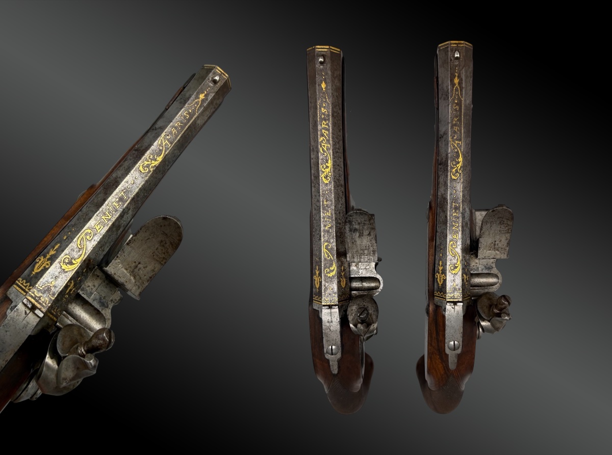 PAIRE DE PISTOLETS À SILEX SIGNÉE PENIET, PARIS France – vers 1805-photo-3