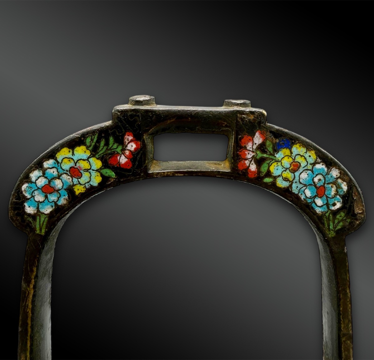 Bronze Stirrup With Cloisonné Enamel - China - Early 19th Century-photo-2
