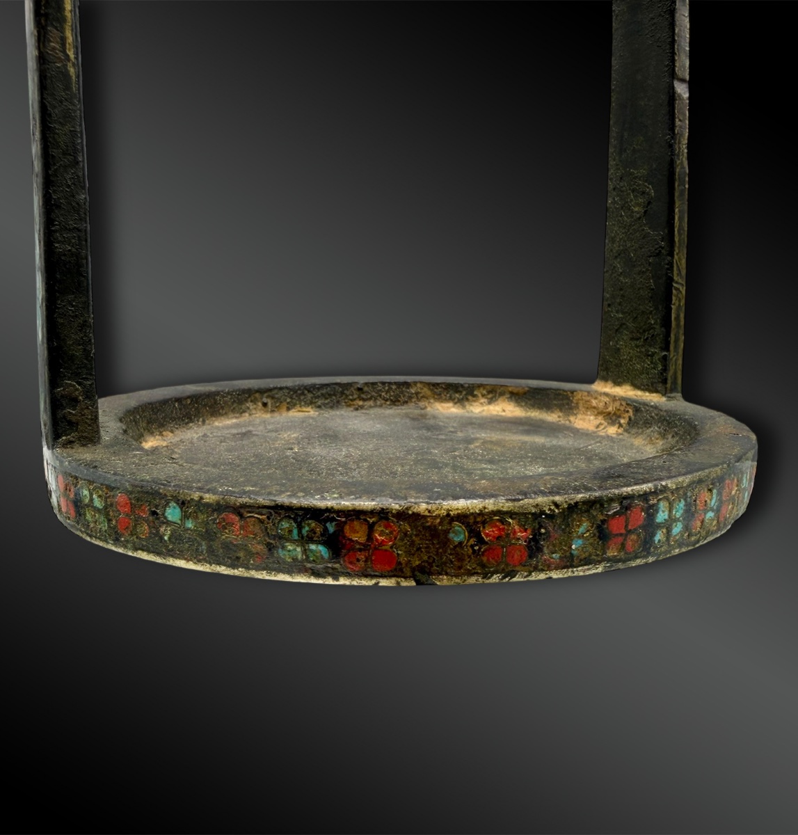 Bronze Stirrup With Cloisonné Enamel - China - Early 19th Century-photo-4