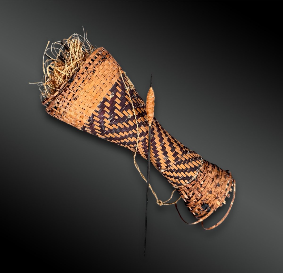 Small Carquois In Braided Fibers With Fleches For Hunting Kayapo Indians Coll. Dutilleux-photo-2