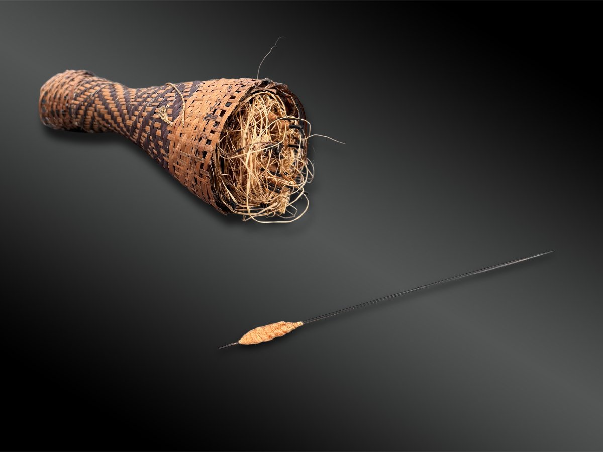 Small Carquois In Braided Fibers With Fleches For Hunting Kayapo Indians Coll. Dutilleux-photo-3