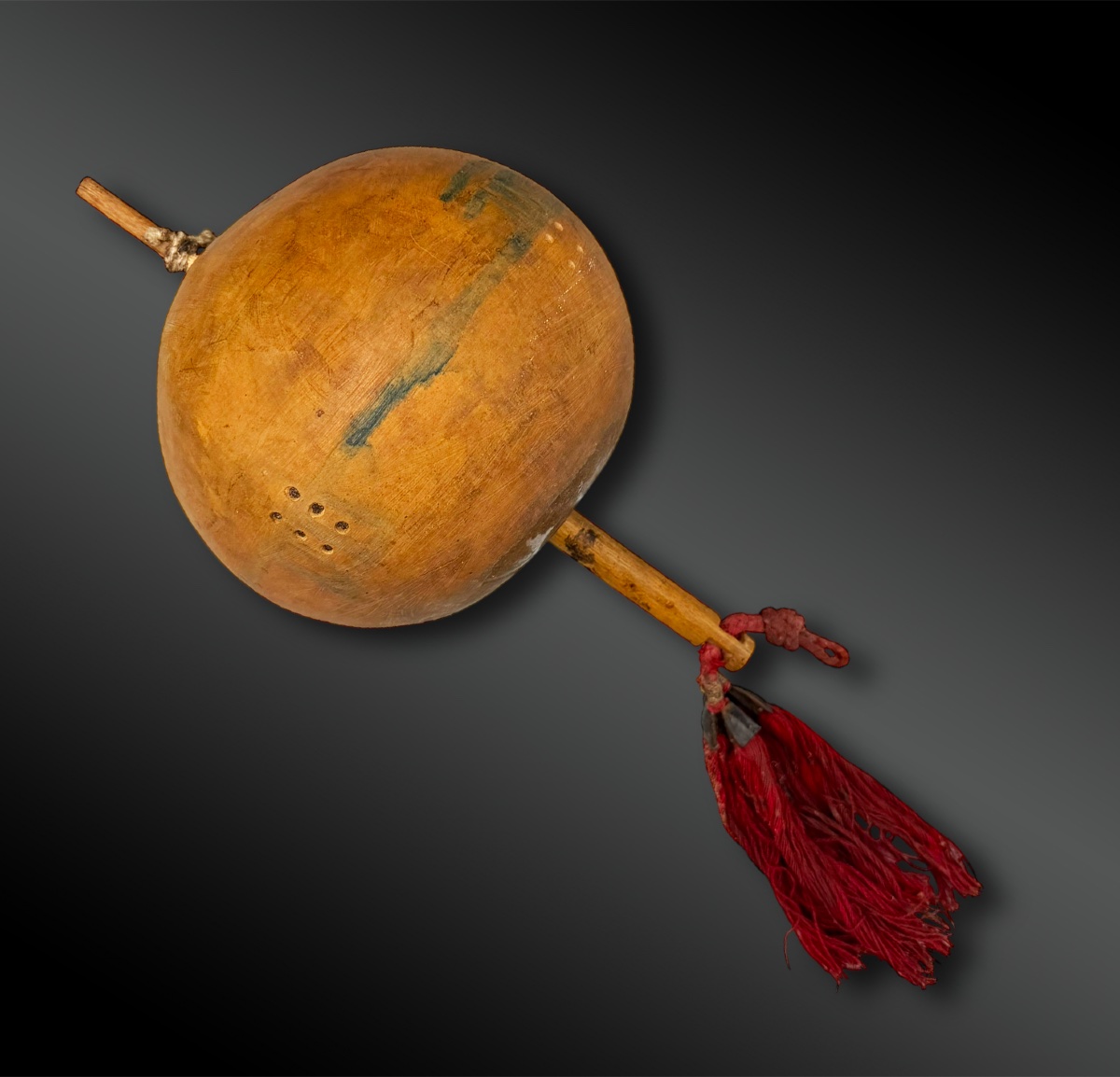 Important HOCHET - CALEBASSE de CHAMAN - Indiens Canela, État du Maranhão, Amazonie