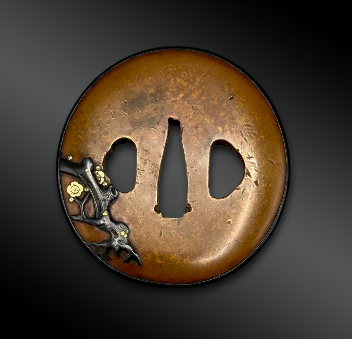 TSUBA  shin no maru gata, signé Yasukuni - Japon - Période Edo (1603-1868)-photo-3