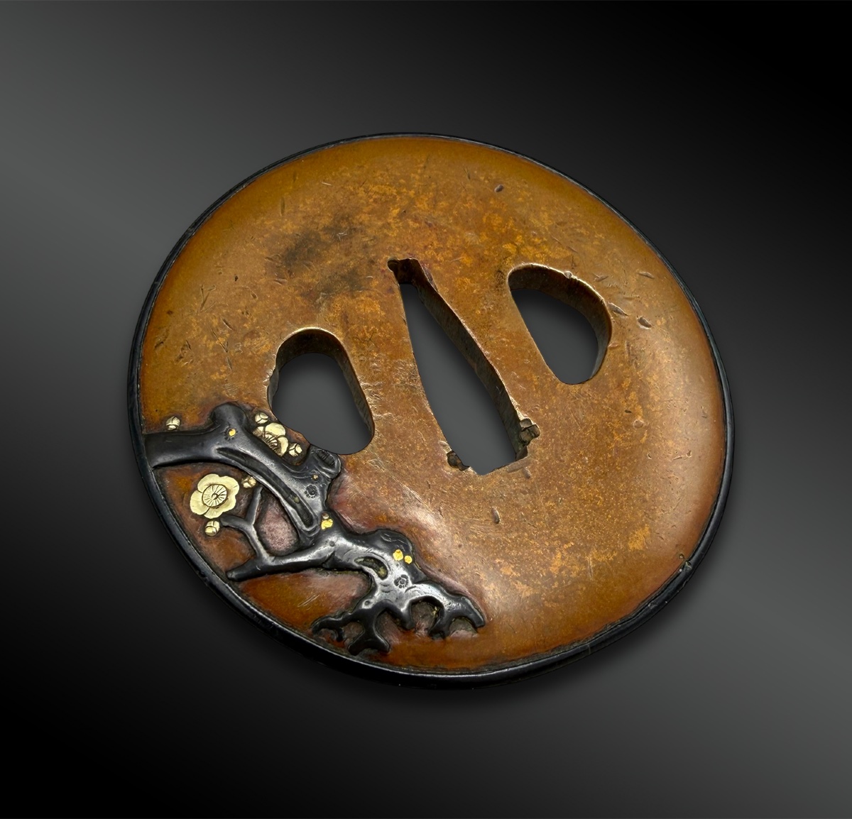TSUBA  shin no maru gata, signé Yasukuni - Japon - Période Edo (1603-1868)-photo-4