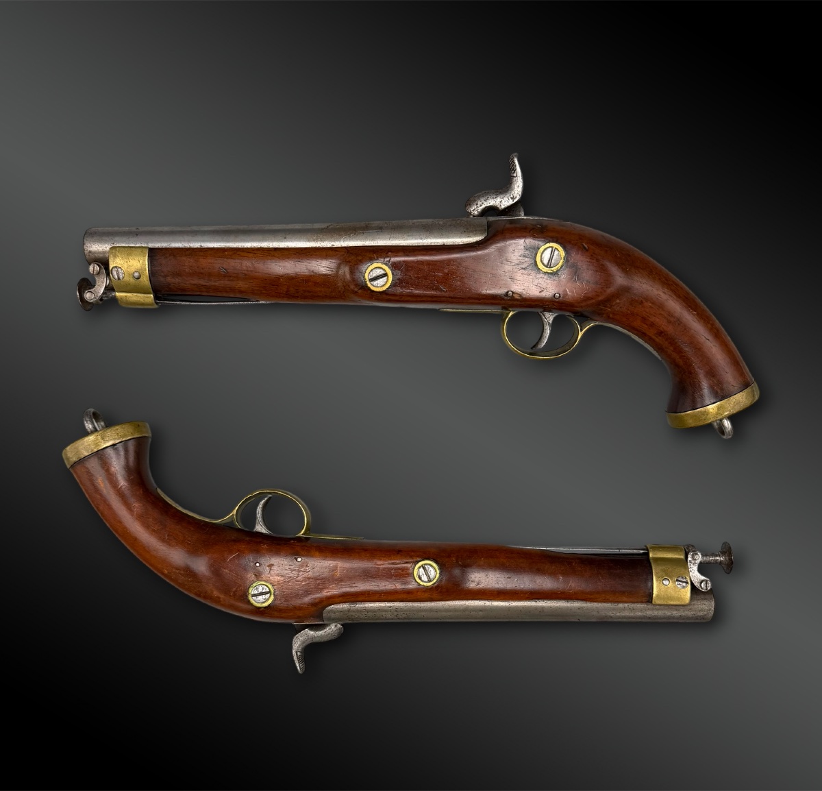 PAIRE de PISTOLET de la compagnie des Indes anglaises - Royaume-Uni - XIXème siècle-photo-2