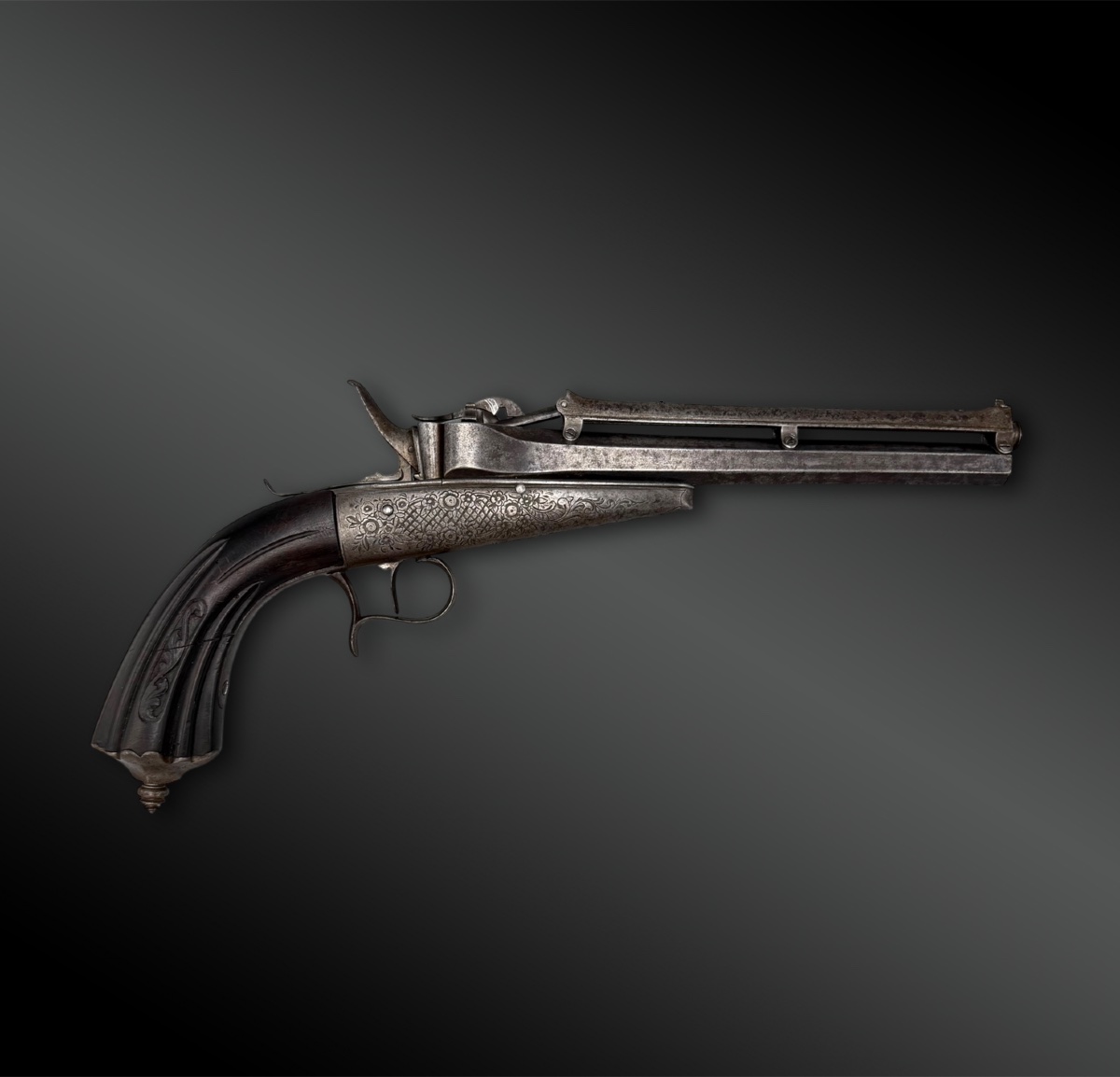 Cased Colette-system Pistol - Liège, Belgium - 19th Century-photo-2