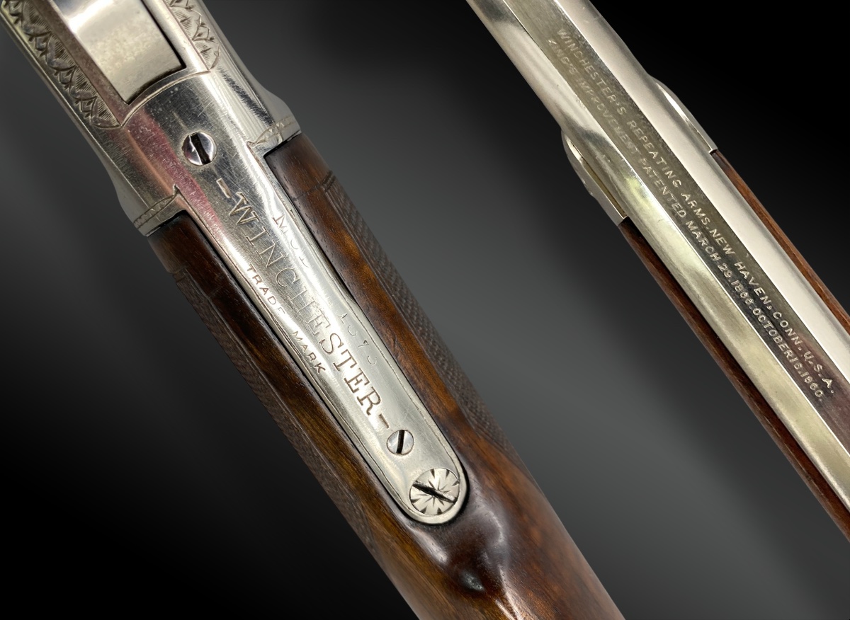 Winchester Rifle, Model 1873, Deluxe, Engraved And Silver-plated-photo-4
