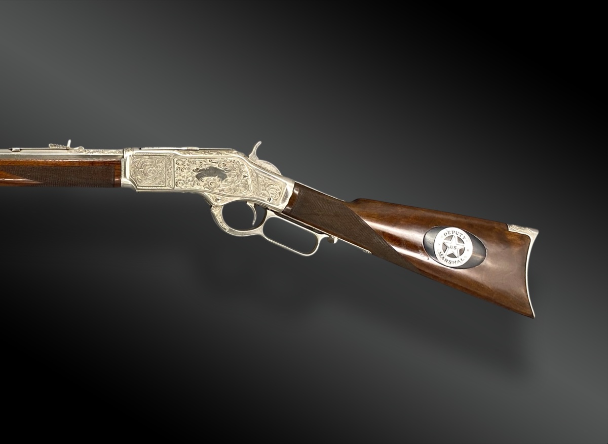 Winchester Rifle, Model 1873, Deluxe, Engraved And Silver-plated-photo-1