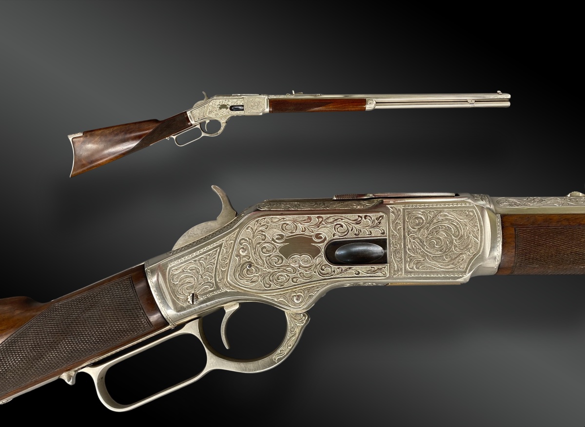 Winchester Rifle, Model 1873, Deluxe, Engraved And Silver-plated