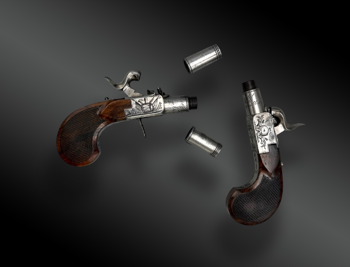 PAIRE DE PISTOLETS À COFFRE, PAR BOUTET & FILS À VERSAILLES-photo-1