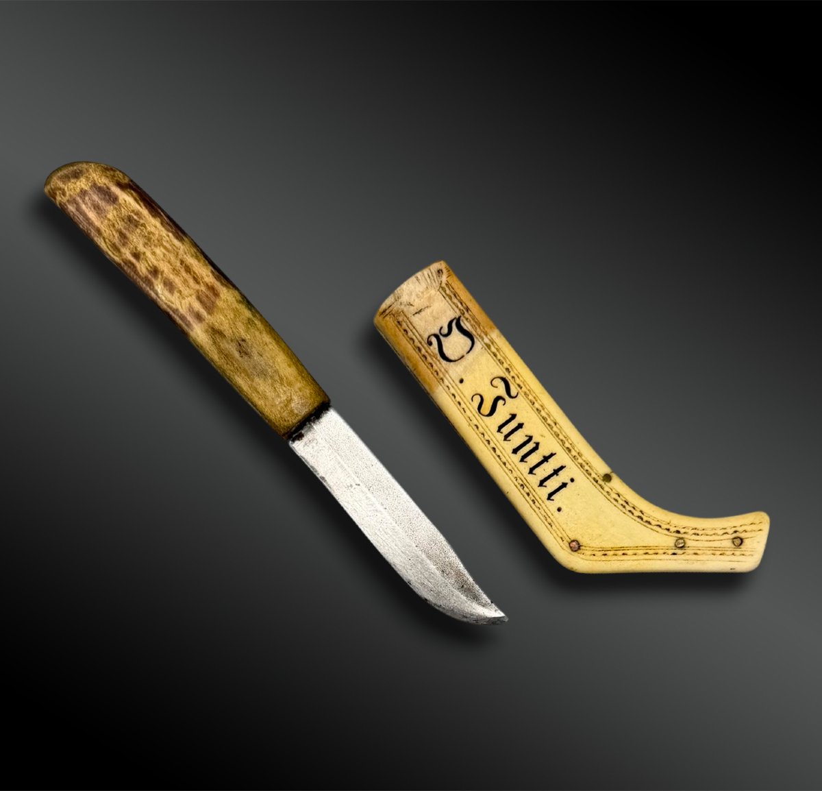 COUTEAU et son FOURREAU -Culture Sami, région nord de la Suède, de la Norvège et de la Finlande-photo-2