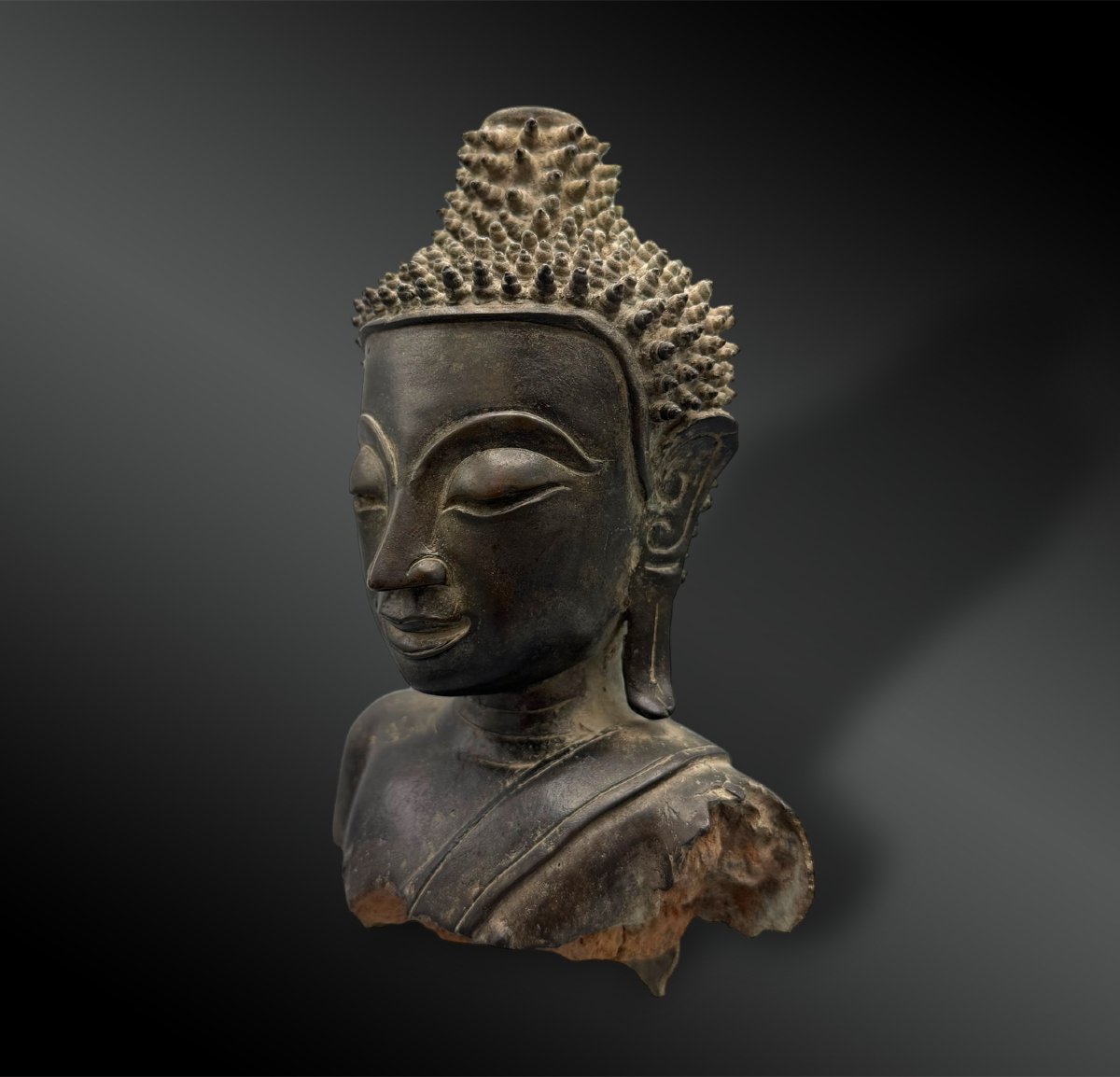 Bust Of Buddha - Laos? - 17th Century?-photo-3
