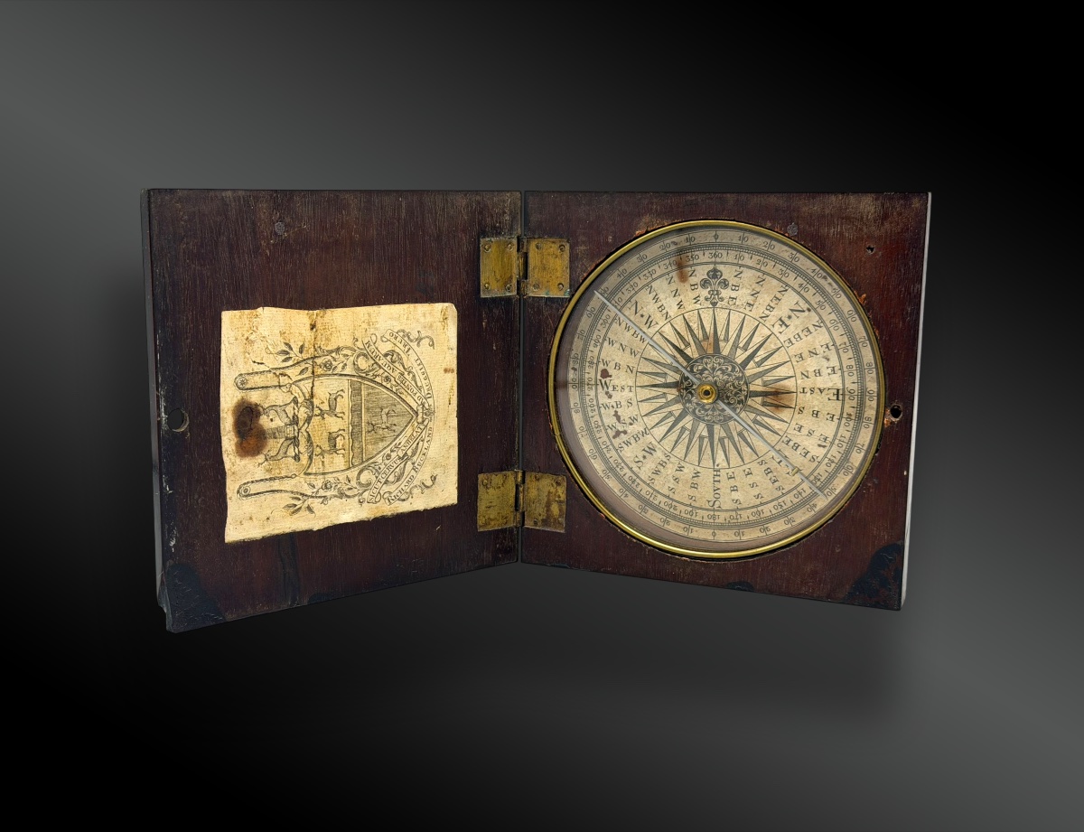 Surveyor's Or Forester's Compass Featuring The Coat Of Arms Of Richard Buckland   