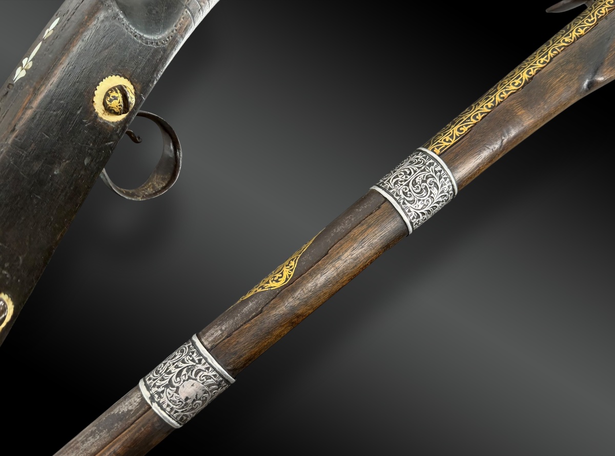FUSIL À SILEX DIT « MUKHALA » À DÉCOR DE DAMASQUINE D’OR-photo-4
