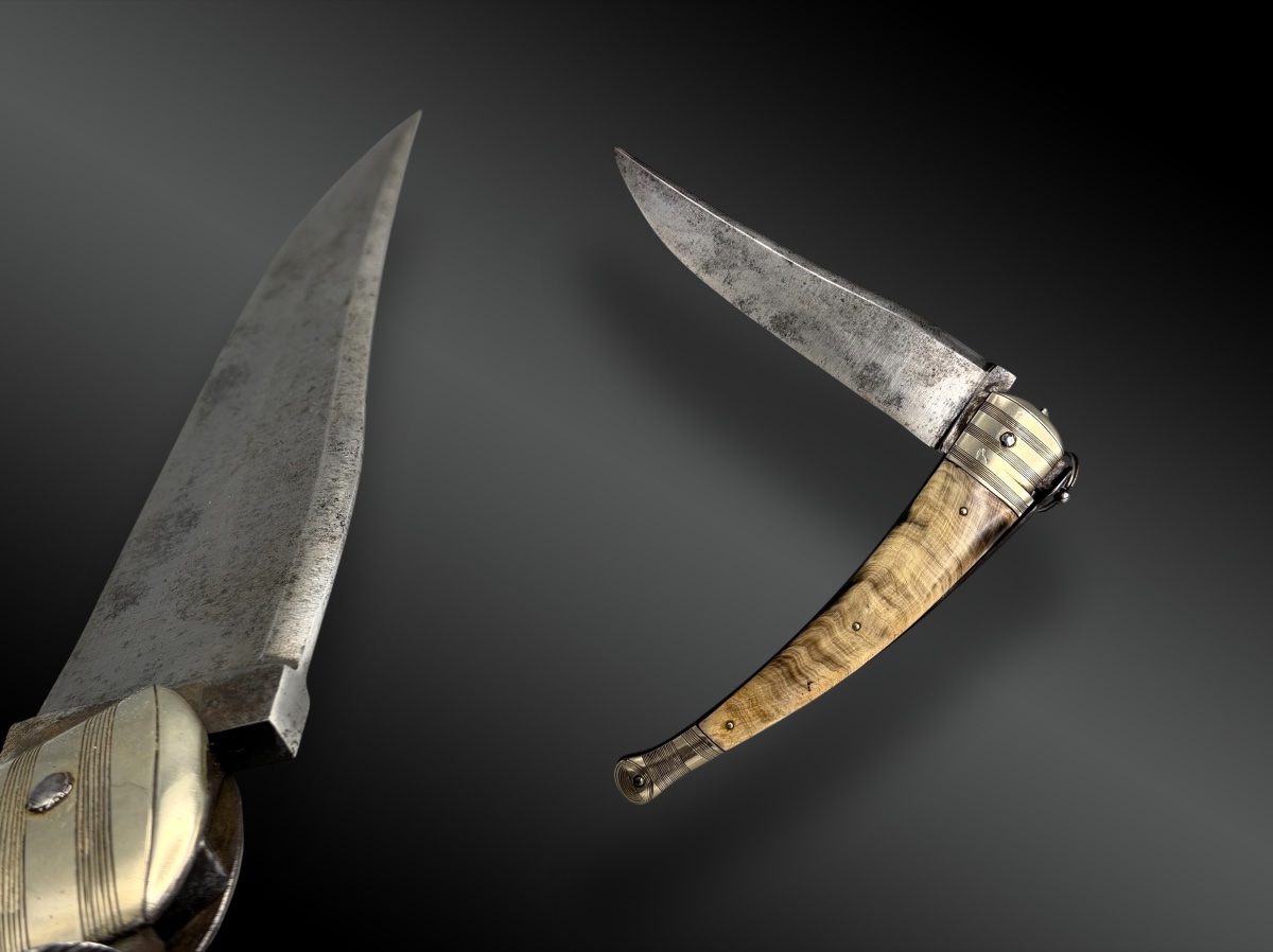 Folding Knife, Regional, Silver-plated Handles-photo-2