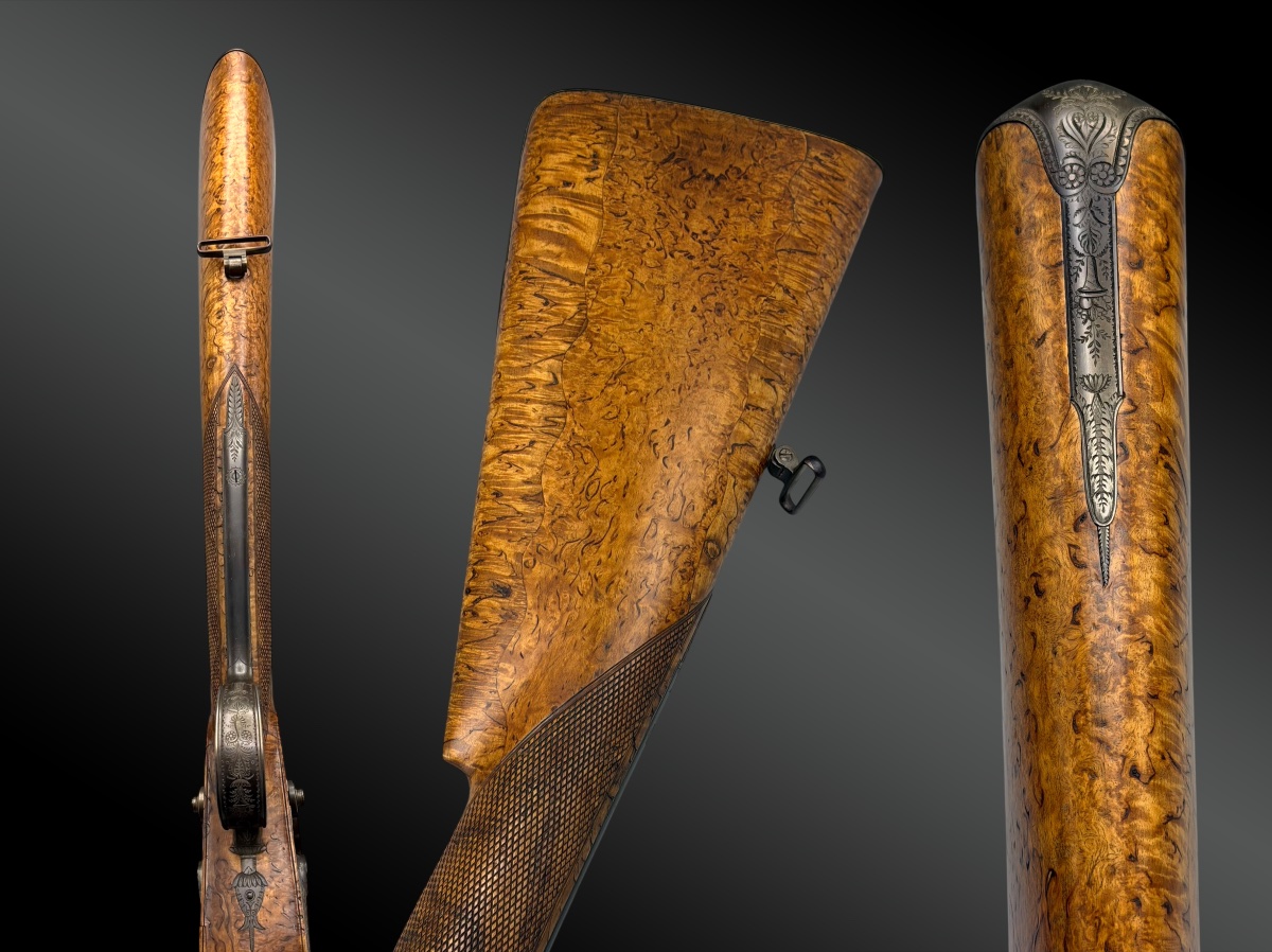 Box Set With A Hunting Rifle, Double-action, Signed "lepage" In Paris,-photo-2