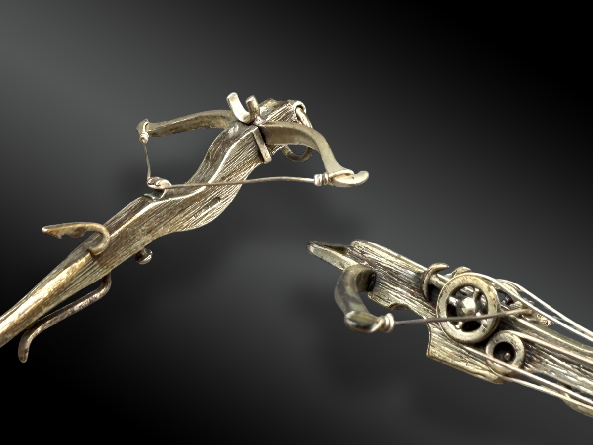 Box Set Containing Two Miniature Silver Crossbows-photo-4