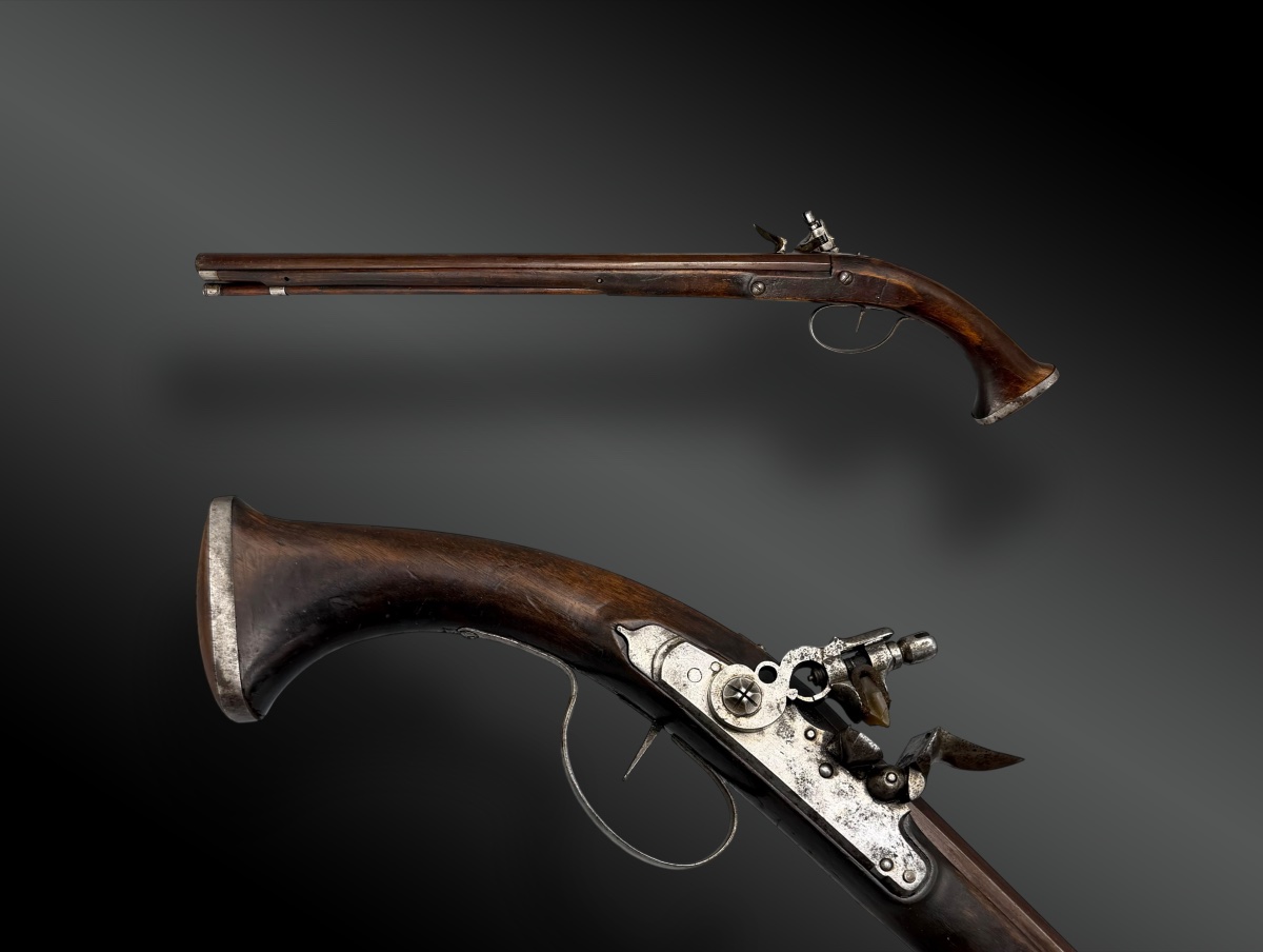 LONG PISTOLET CIVIL À SILEX Italie, XVIIème siècle.-photo-2