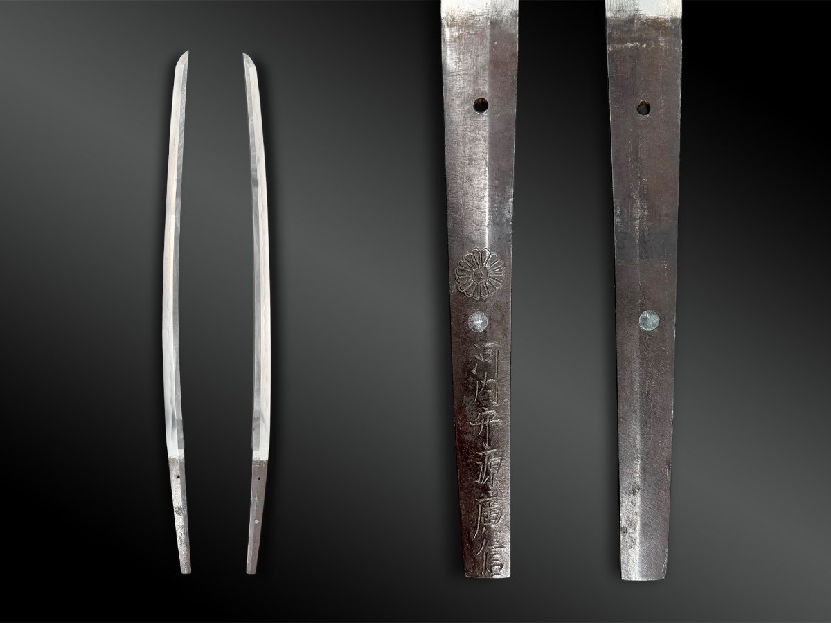 SABRE appelé Katana signé Kawachi no Kami Minamoto Hironobu - Province Yamashiro et Kii, Japon-photo-2