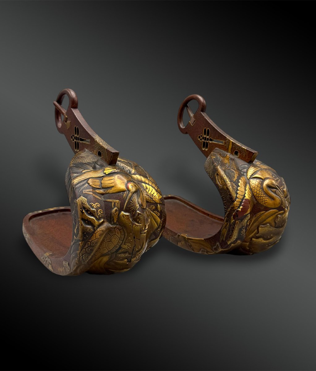 PAIRE d’ÉTRIERS appelée Abumi  - Japon - Période Edo (1603-1868)