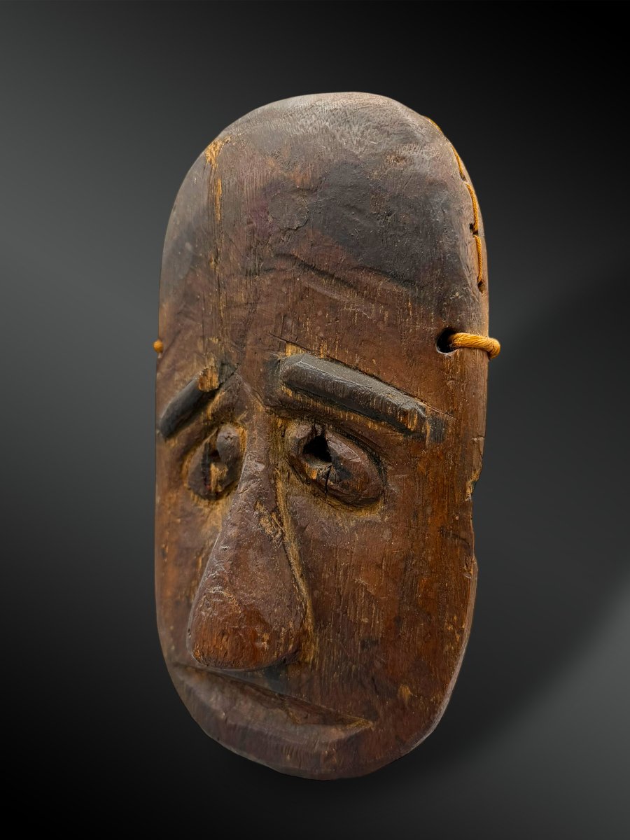 MASQUE RITUEL ou VOTIF figurant Yama-no-Kami - Culture Matagi, Japon - XIXème siècle-photo-3