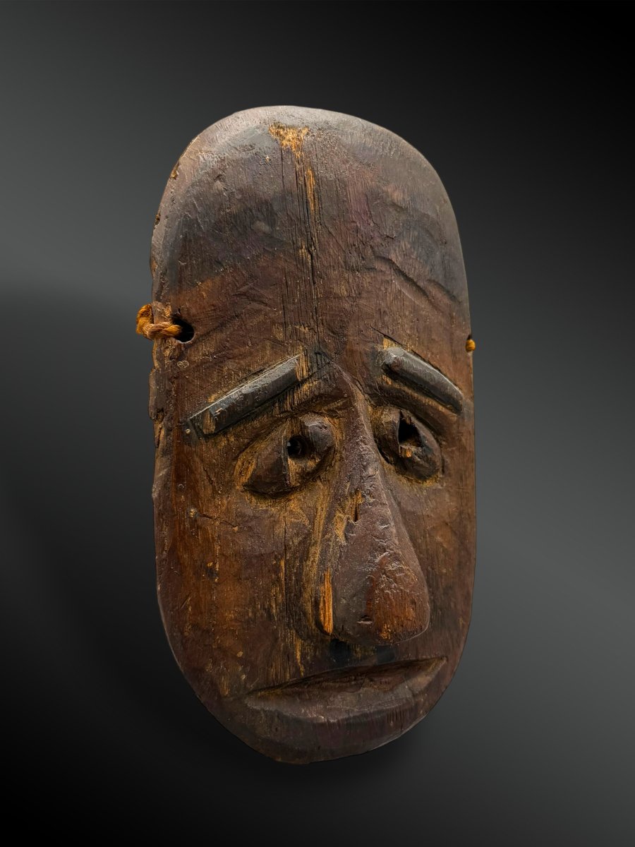 MASQUE RITUEL ou VOTIF figurant Yama-no-Kami - Culture Matagi, Japon - XIXème siècle