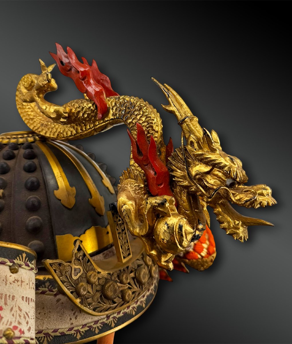 CASQUE de GUERRE appelé KABUTO, de type za-boshi - Japon - Période Meiji (1868-1910)-photo-3