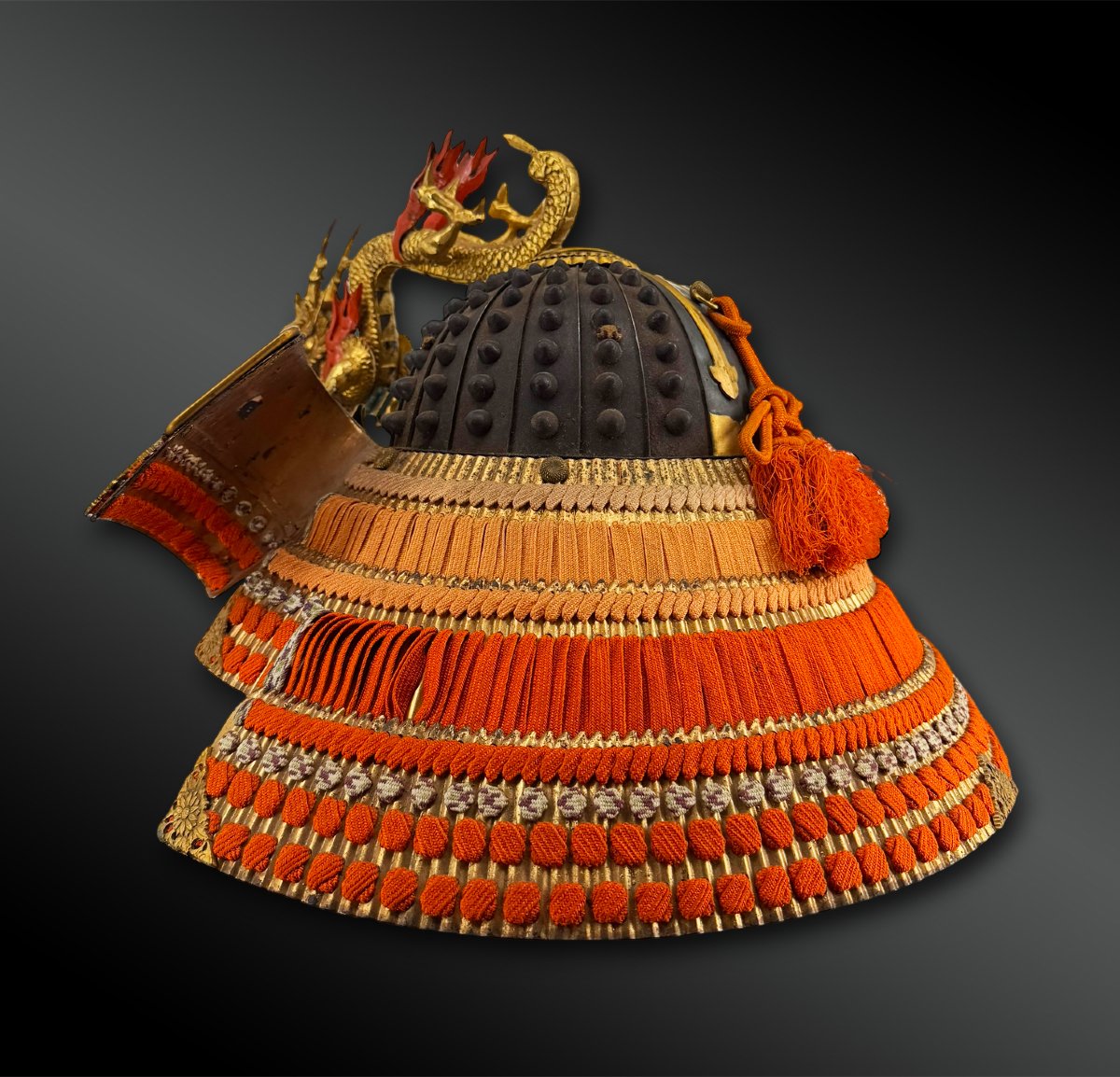CASQUE de GUERRE appelé KABUTO, de type za-boshi - Japon - Période Meiji (1868-1910)-photo-2