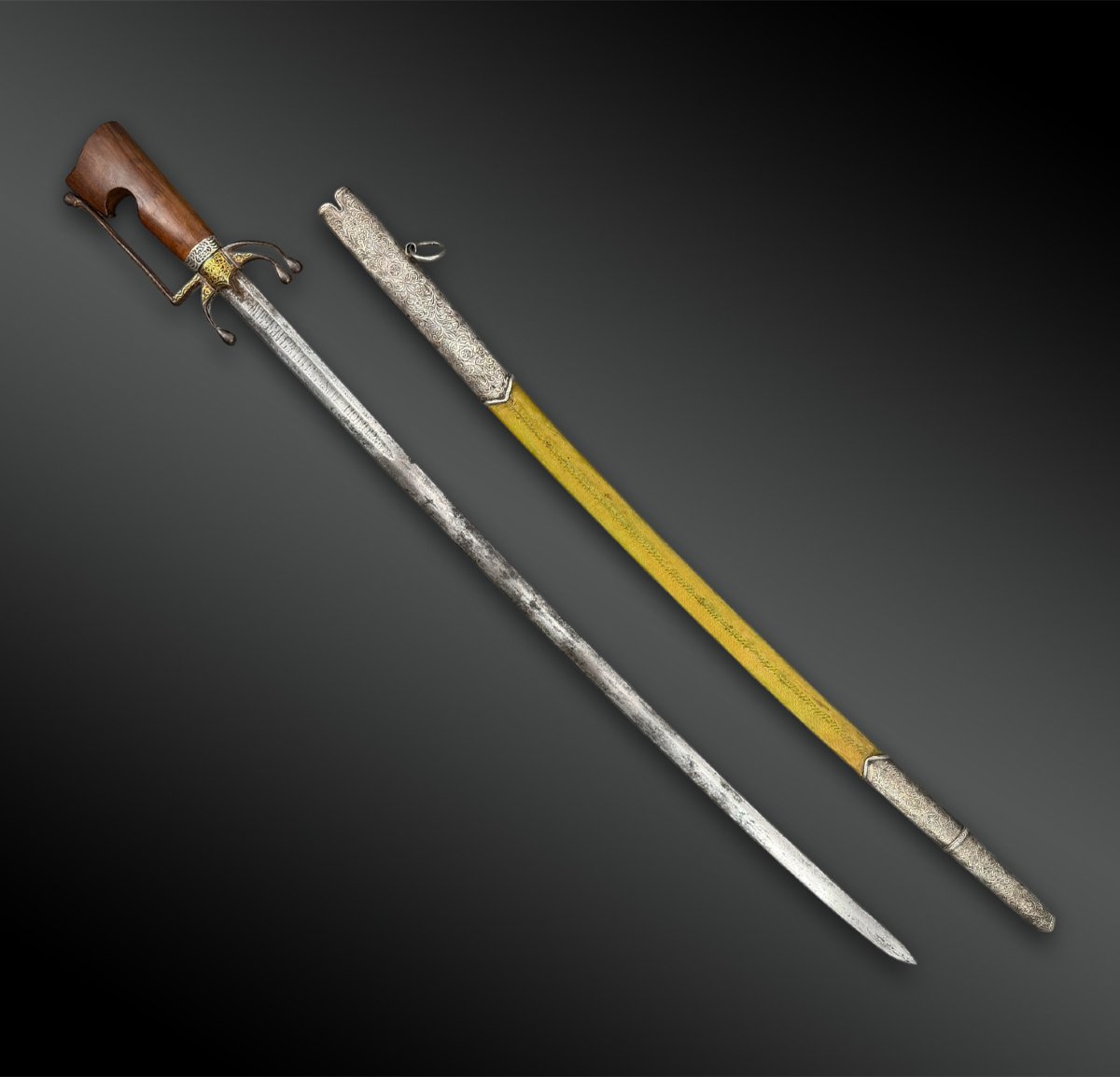 SABRE Nimcha de type meknassi - Maroc - XIXe siècle-photo-3