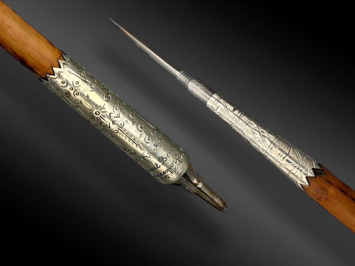 Honorary Makhila, Silver, With Braided Leather Handle And Strap-photo-4