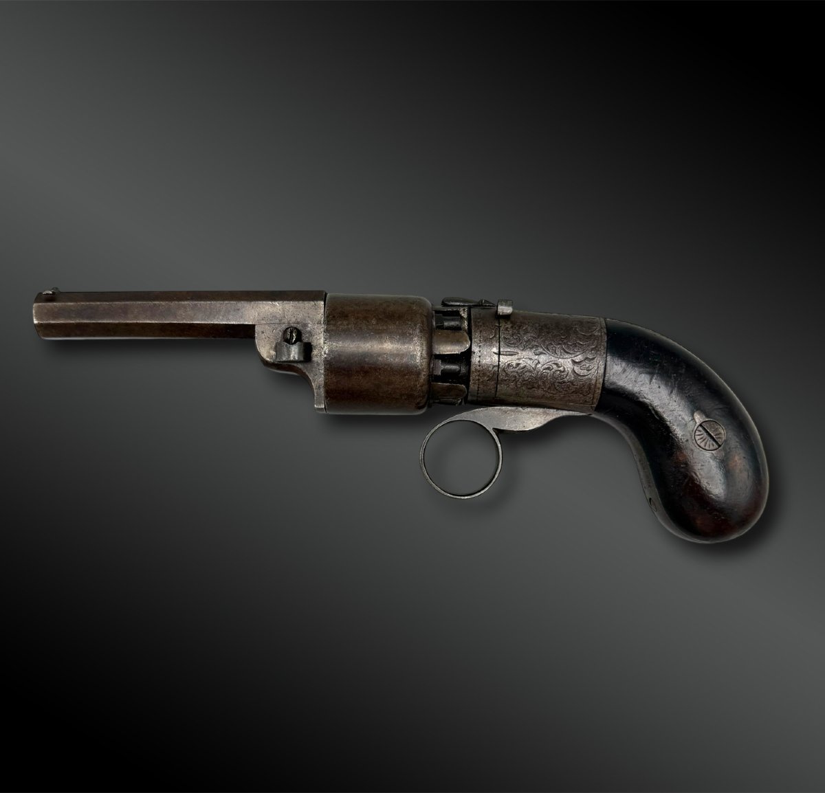 Revolver poivrière signé J. Herman - Liège, Belgique - XIXème siècle-photo-2