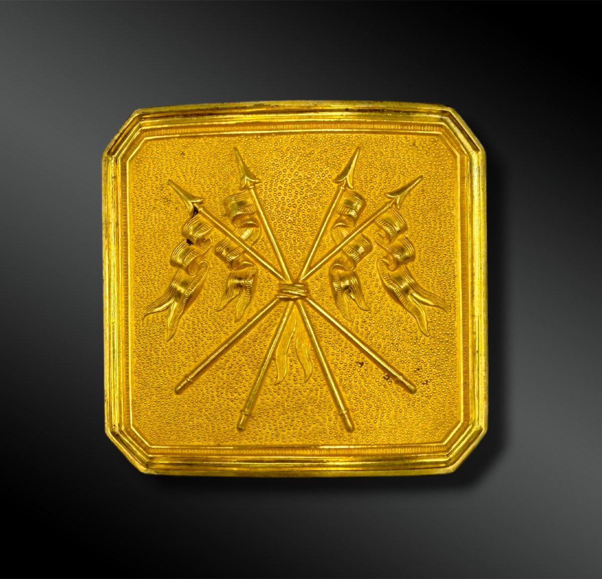  PLAQUE de CEINTURON d’officier de lanciers de la ligne - France - XIXème siècle