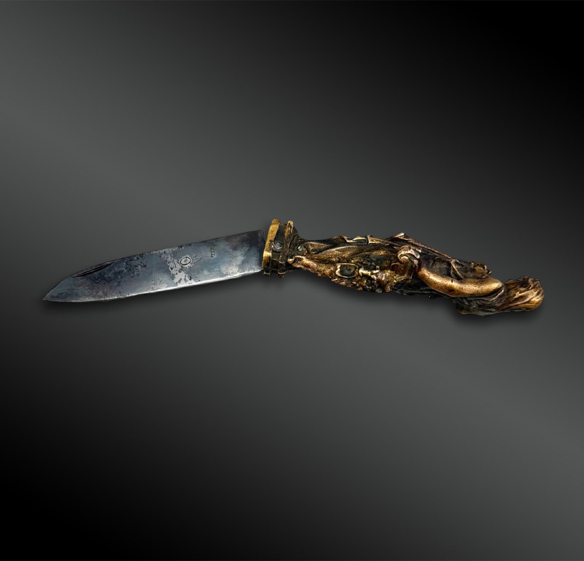 Signed Folding Knife - France - 19th Century-photo-2