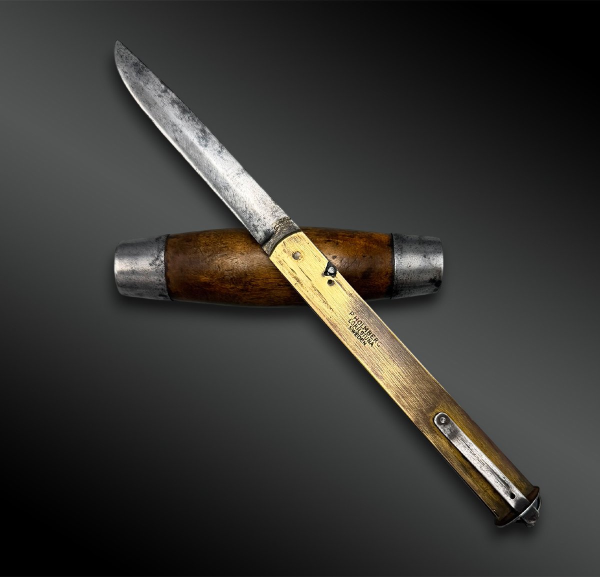 "barrel" Knife By P. Holmberg - Eskilstuna, Sweden - 20th Century-photo-2