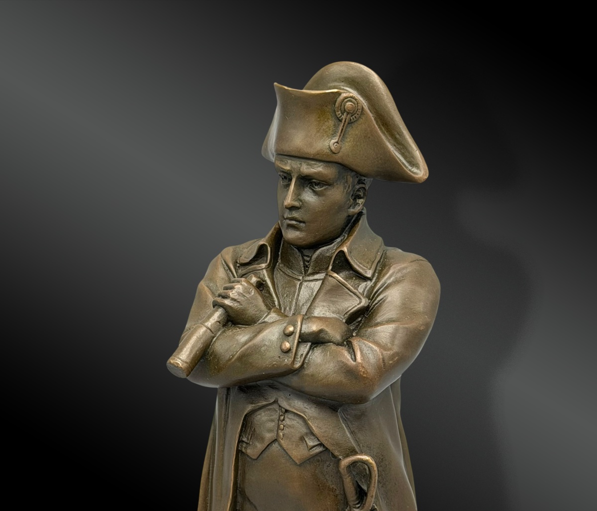 Bronze – Full-length Statue Of Napoleon In A Redingote – By Guillemin-photo-2
