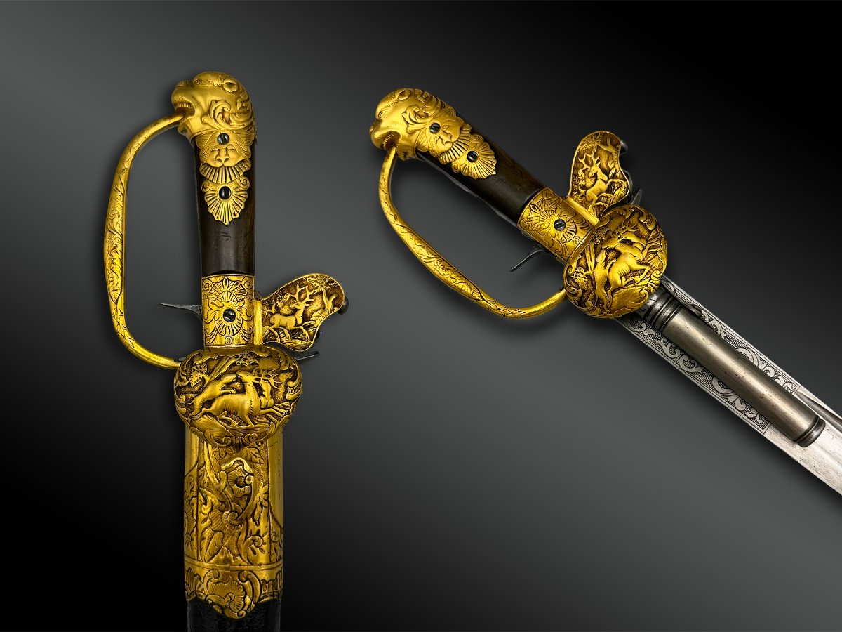 DAGUE de vènerie à système pistolet - Europe - XVIIIème siècle