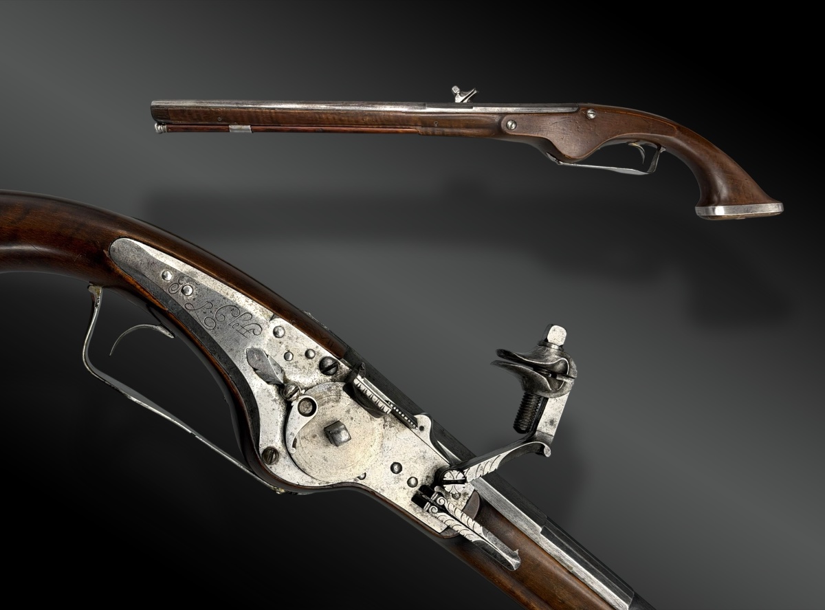 PISTOLET À ROUET, SIGNÉ J.P. CLETT  Allemagne XVIIème siècle – Vers 1640 - Ex collection VISSER-photo-2