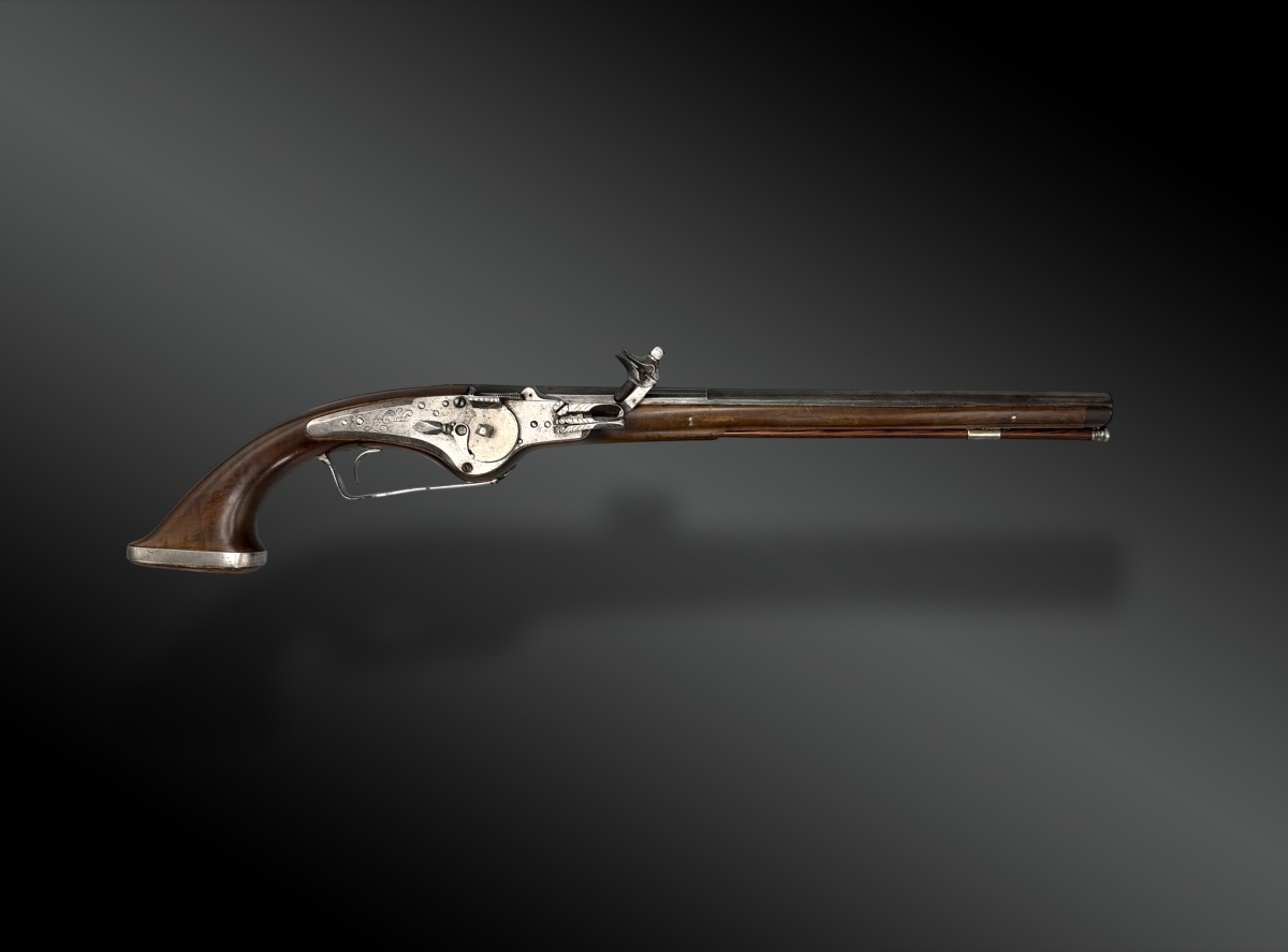 PISTOLET À ROUET, SIGNÉ J.P. CLETT  Allemagne XVIIème siècle – Vers 1640 - Ex collection VISSER