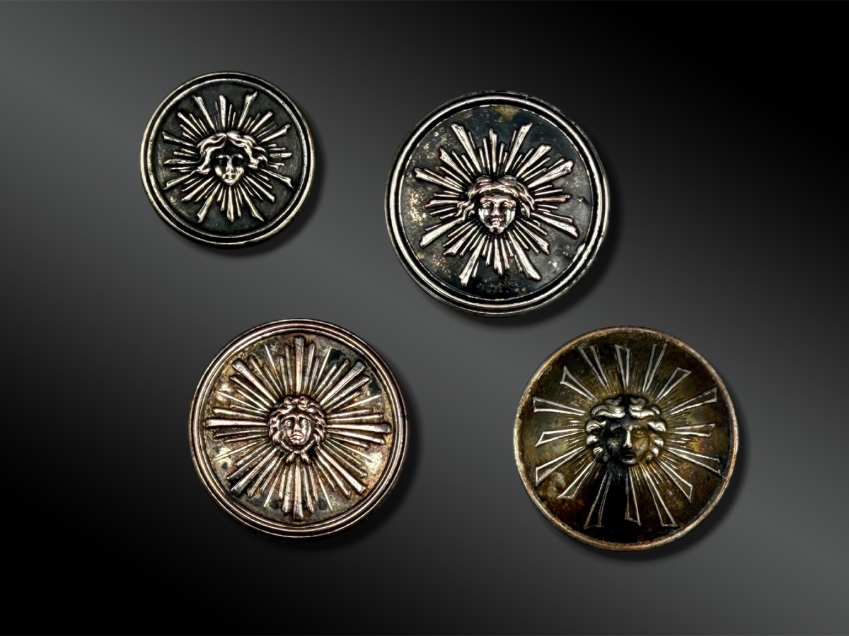 Set Of Four Buttons From The King's Bodyguards - France - 19th Century