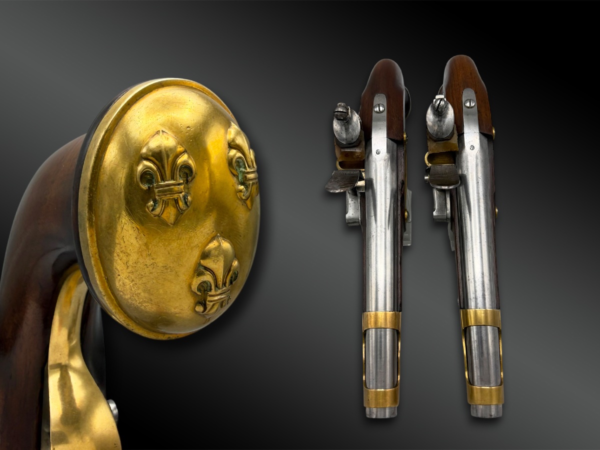 Pair Of Flintlock Pistols From The King's Bodyguards  Second Model, 1816 - France-photo-3