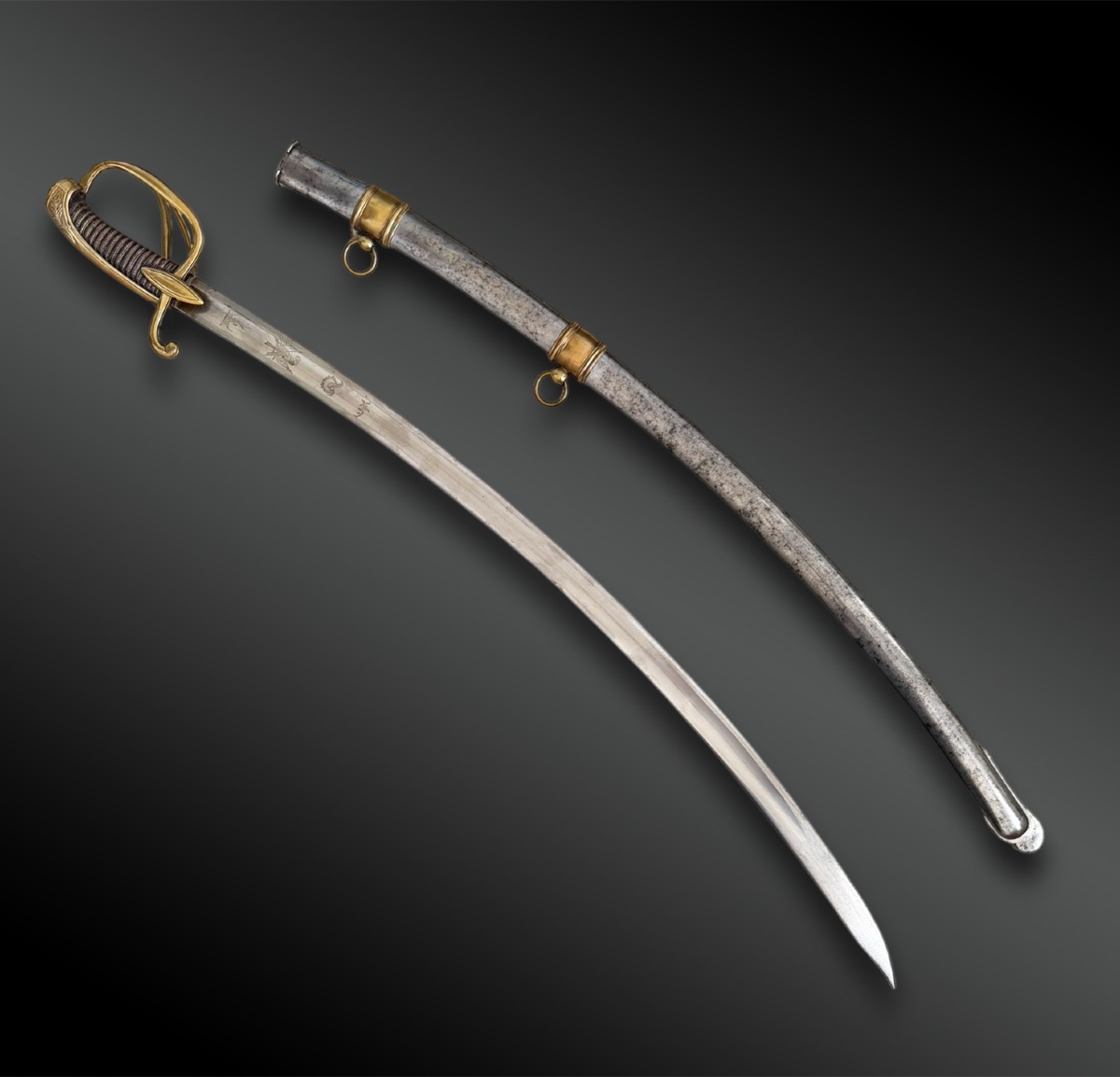 SABRE d’officier de cavalerie légère, modèle de l’An IX - France - Période Restauration-photo-3