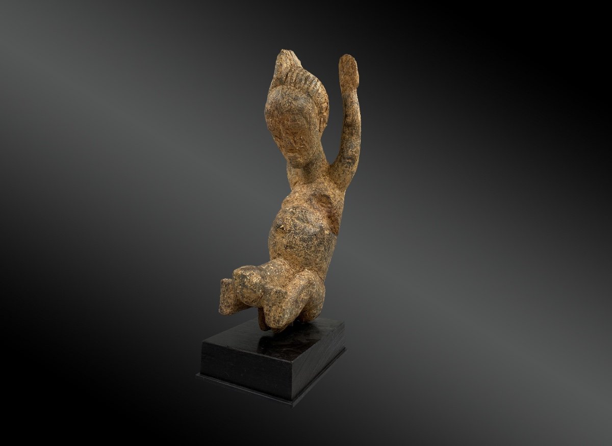 Anthropomorphic Statuette Baoulé Culture, Ivory Coast First Half Of The XXth Century-photo-4