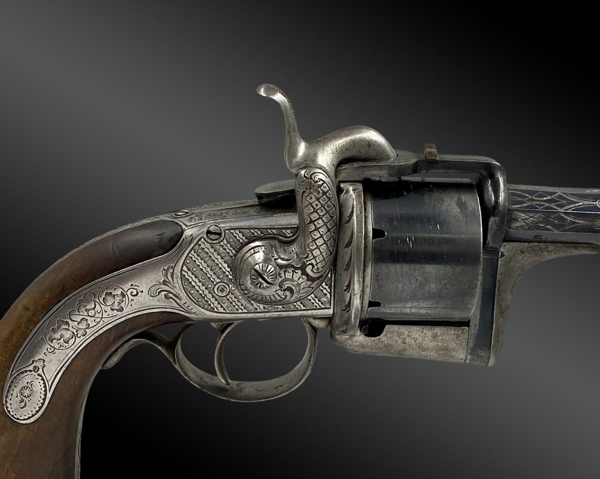Eyraud System Percussion Revolver, With Its Original 19th Century French Case-photo-3