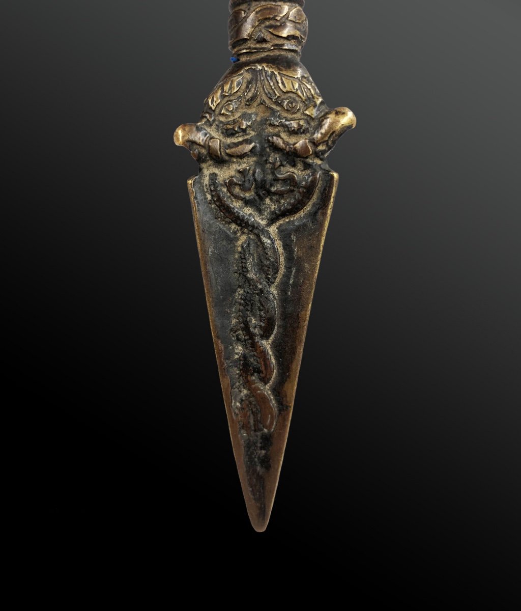 Ritual Dagger Called Phurbu - Tibet End Of The XIXth - Beginning Of The XXth Century-photo-4