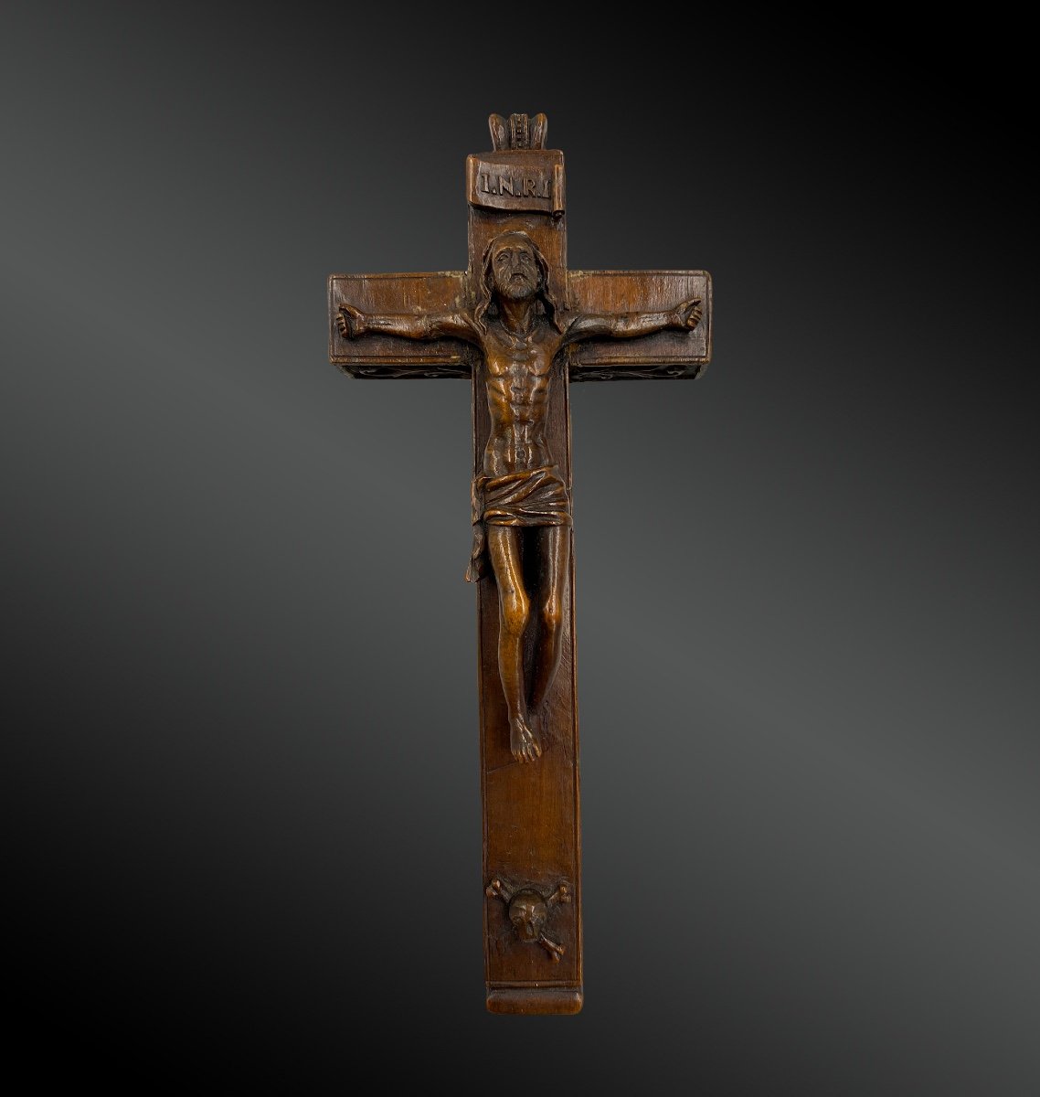 Ancien Christ objet de dévotion d'art ésotérisme crucifié croix reliquaire