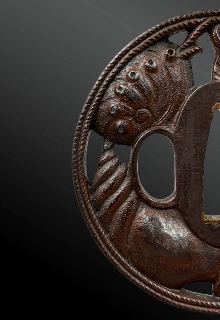 TSUBA Japon, période Edo (1603-1868) Fer Tsuba nagamarugata-photo-2