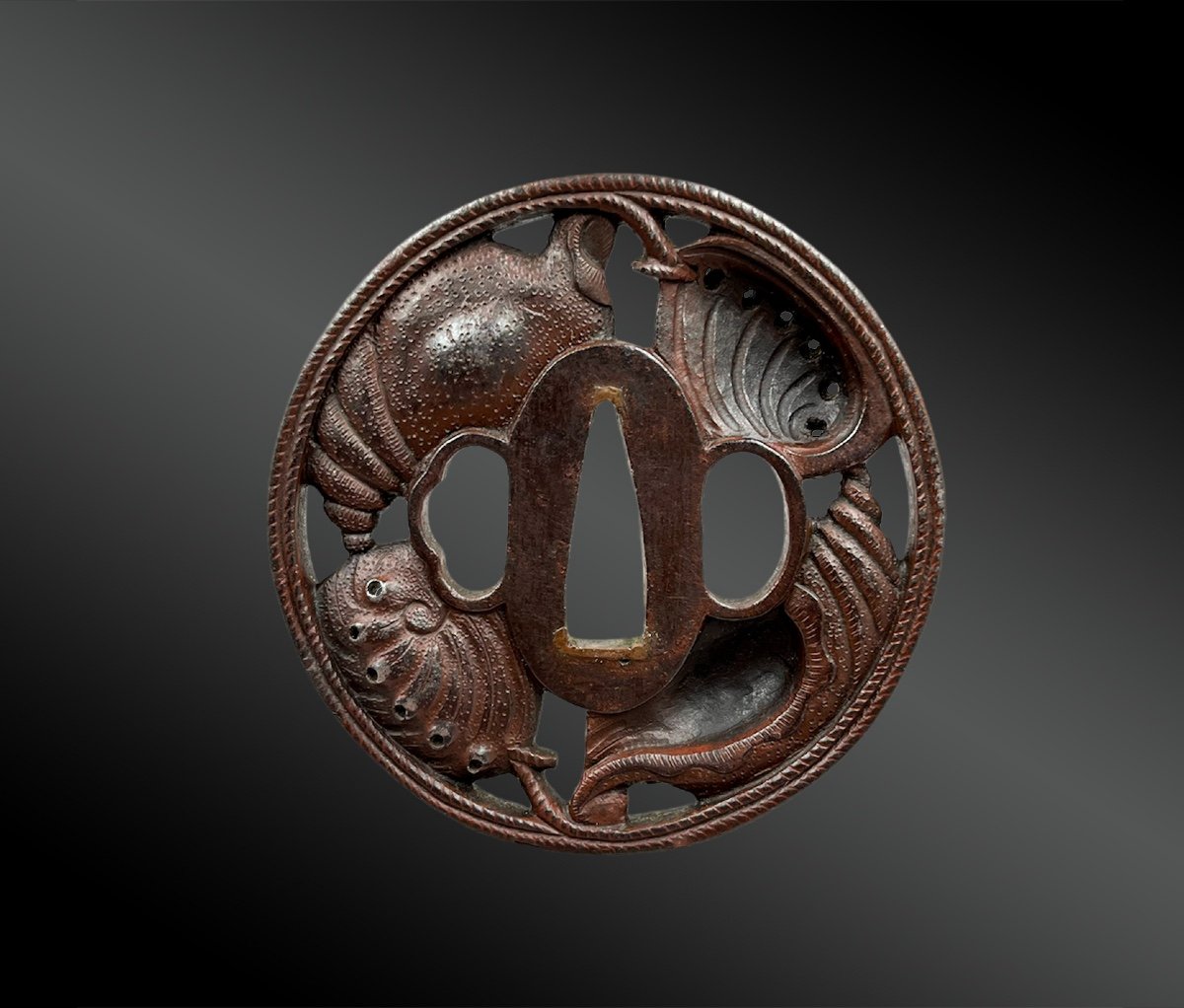 TSUBA Japon, période Edo (1603-1868) Fer Tsuba nagamarugata-photo-3