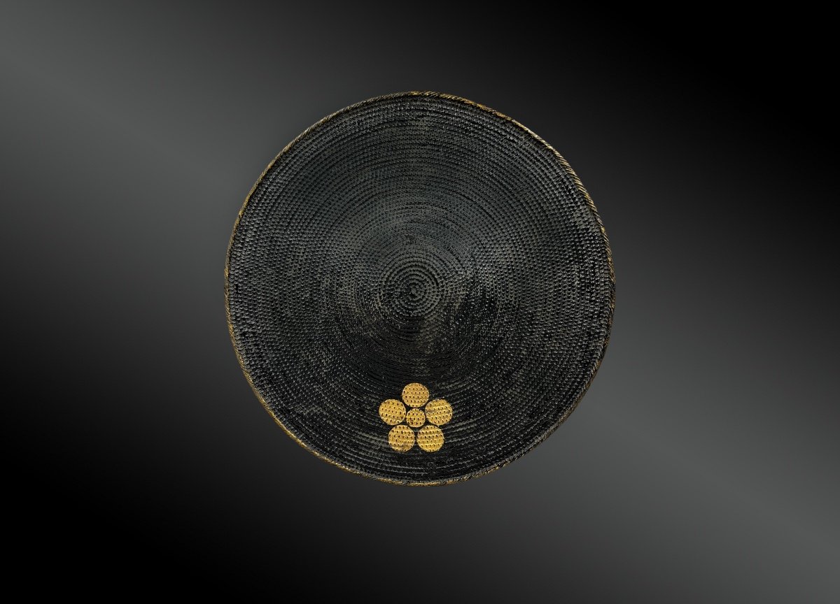 CHAPEAU d’ARME de samouraï Jingasa, De type Ajiro Japon, fin de l’ère Meiji (1868-1912) 