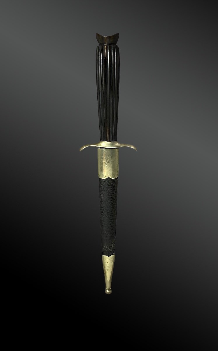 Dagger Of Virtue France, XIXth, Brown Horn Handle